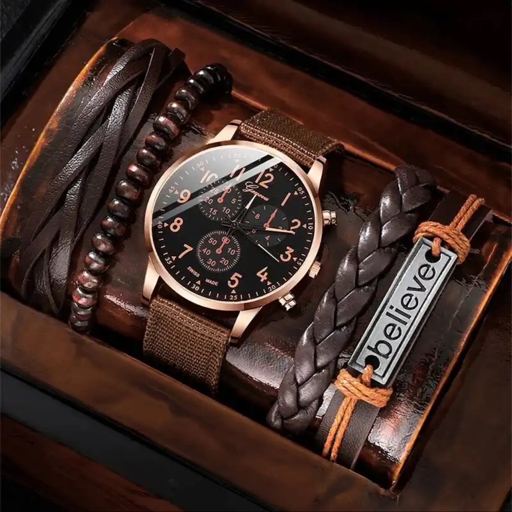 New Mens Fashion Quartz Men Watch gift set